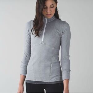 Lululemon Kanto Catch Me 1/2 Zip Heathered Herringbone Pullover Jacket Size 6